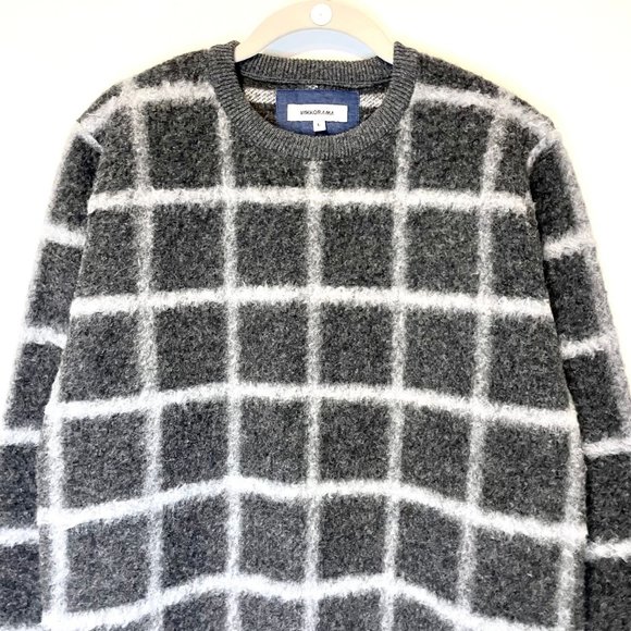 Grey Plaid Brushed Wool Sweater Size M - NWOT - Picture 2 of 5
